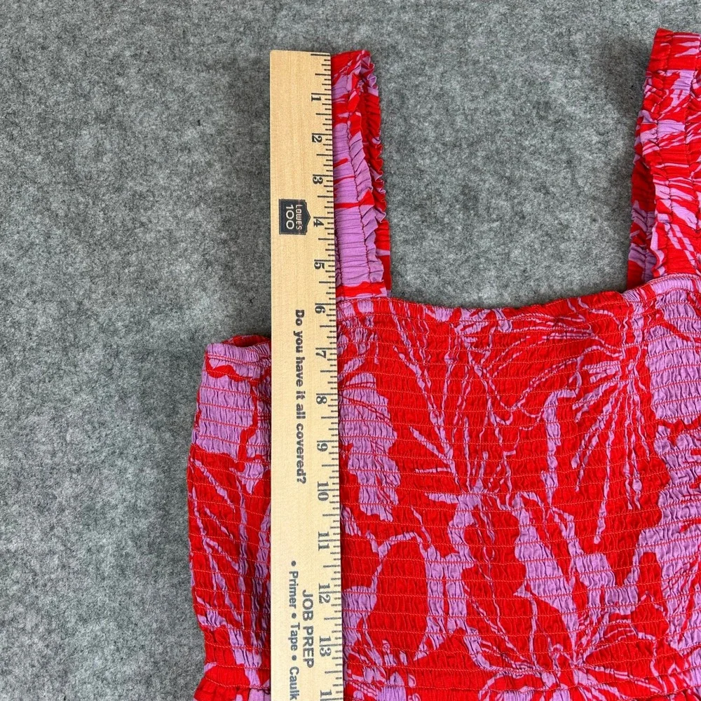 NWT Gap Kids Girls XXL 14-16 Red Pink Floral Smocked Tiered Midi Dress New